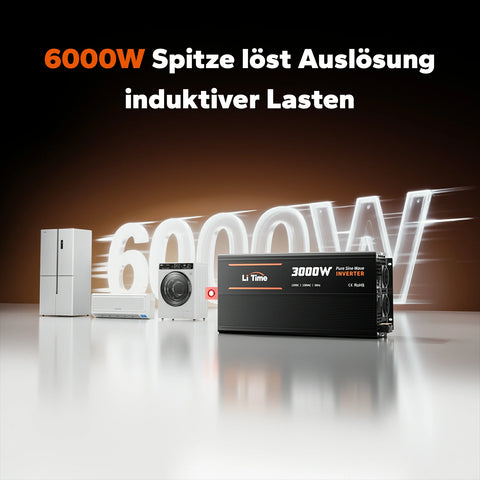 LiTime Onduleur 3000W Onda Sinusoidale Pura 12V a 230V CA