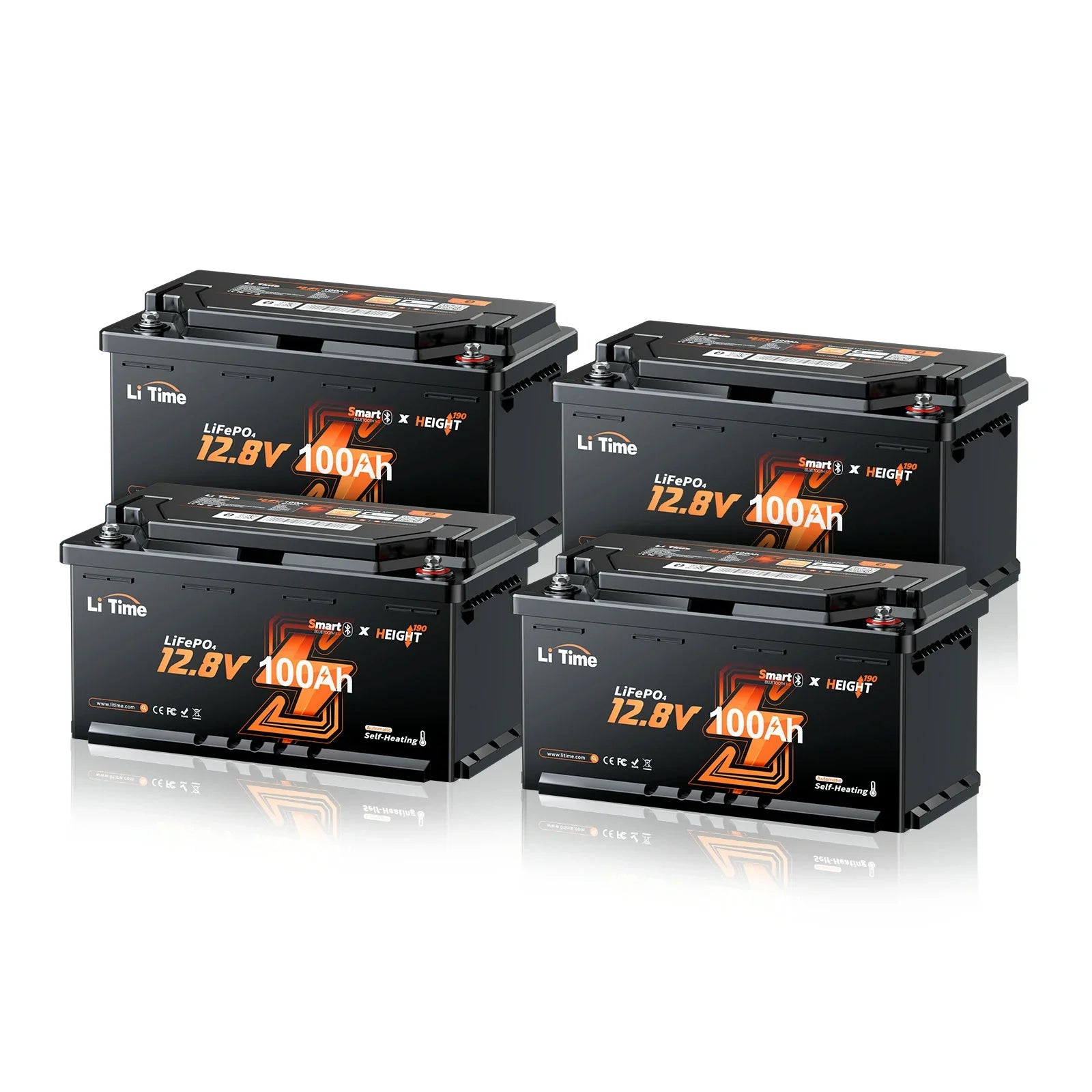 ⚡Nouvel arrivage⚡12V 100Ah H190 LiFePO4 Deep Cycle Batterie mit Bluetooth 5.0 & Chauffage - Camping-car sous siège DIN H8