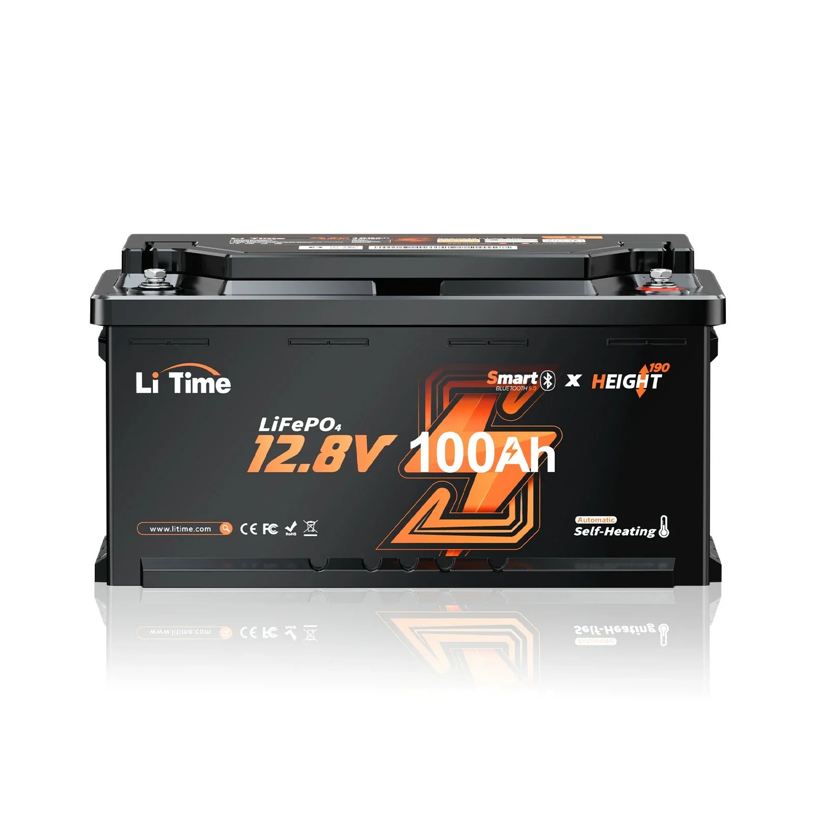 ⚡Nouvel arrivage⚡12V 100Ah H190 LiFePO4 Deep Cycle Batterie mit Bluetooth 5.0 & Chauffage - Camping-car sous siège DIN H8