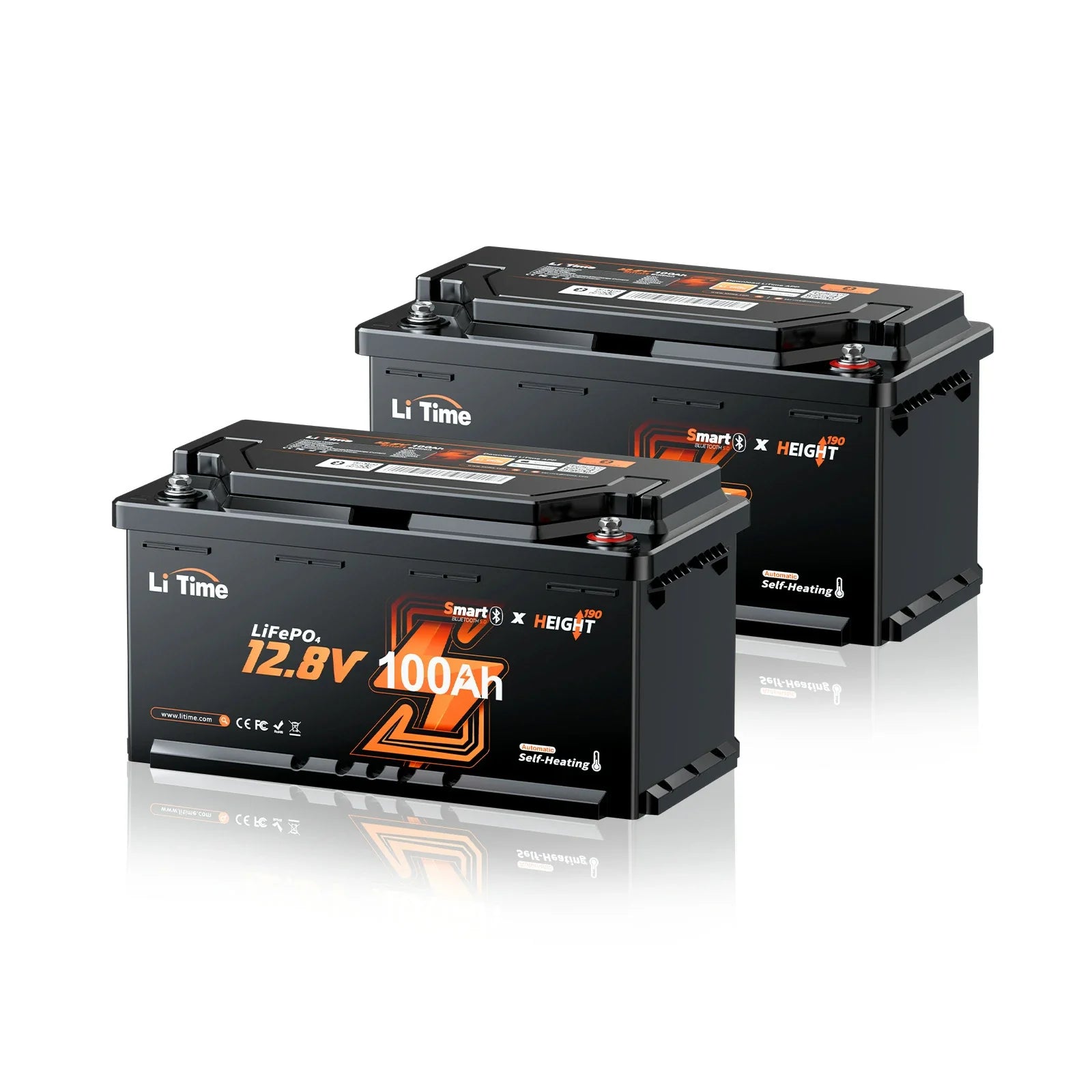 ⚡Nouvel arrivage⚡12V 100Ah H190 LiFePO4 Deep Cycle Batterie mit Bluetooth 5.0 & Chauffage - Camping-car sous siège DIN H8