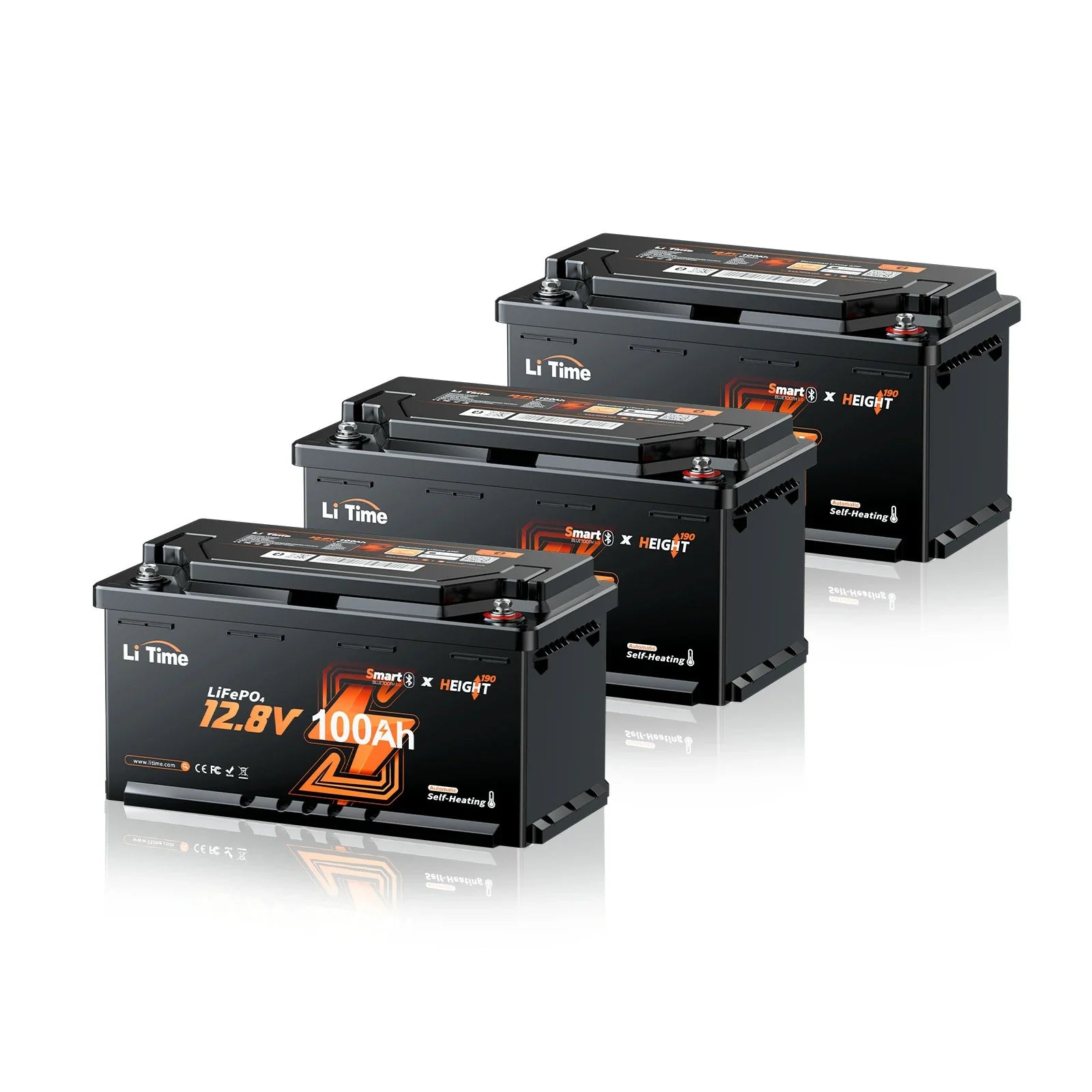 ⚡Nouvel arrivage⚡12V 100Ah H190 LiFePO4 Deep Cycle Batterie mit Bluetooth 5.0 & Chauffage - Camping-car sous siège DIN H8