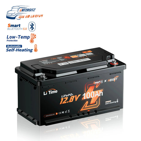 ⚡Nouvel arrivage⚡12V 100Ah H190 LiFePO4 Deep Cycle Batterie mit Bluetooth 5.0 & Chauffage - Camping-car sous siège DIN H8