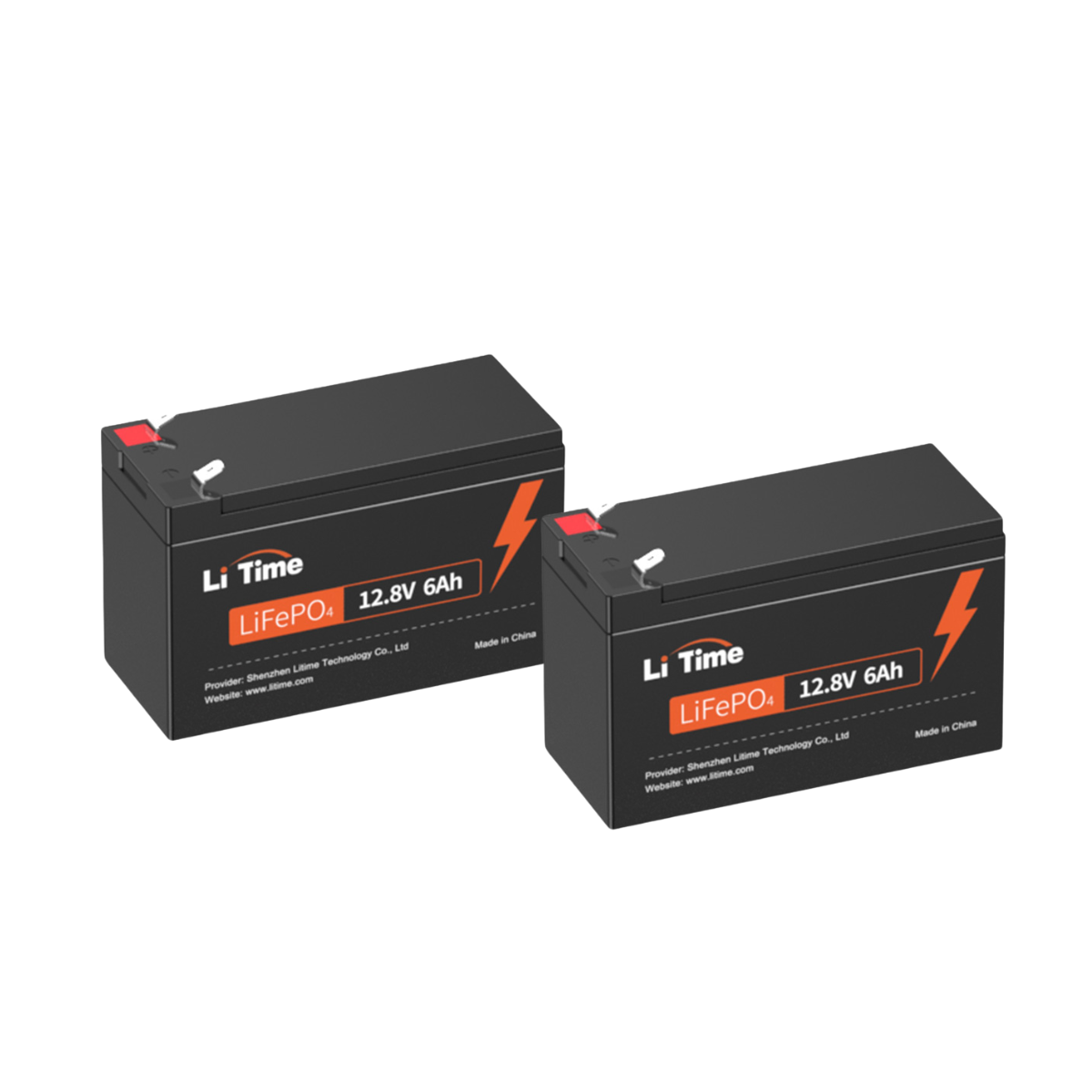 LiTime 12V 6Ah Batería LiFePO4 con BMS de 6A, 76,8W, Más de 4000 Ciclos Profundos