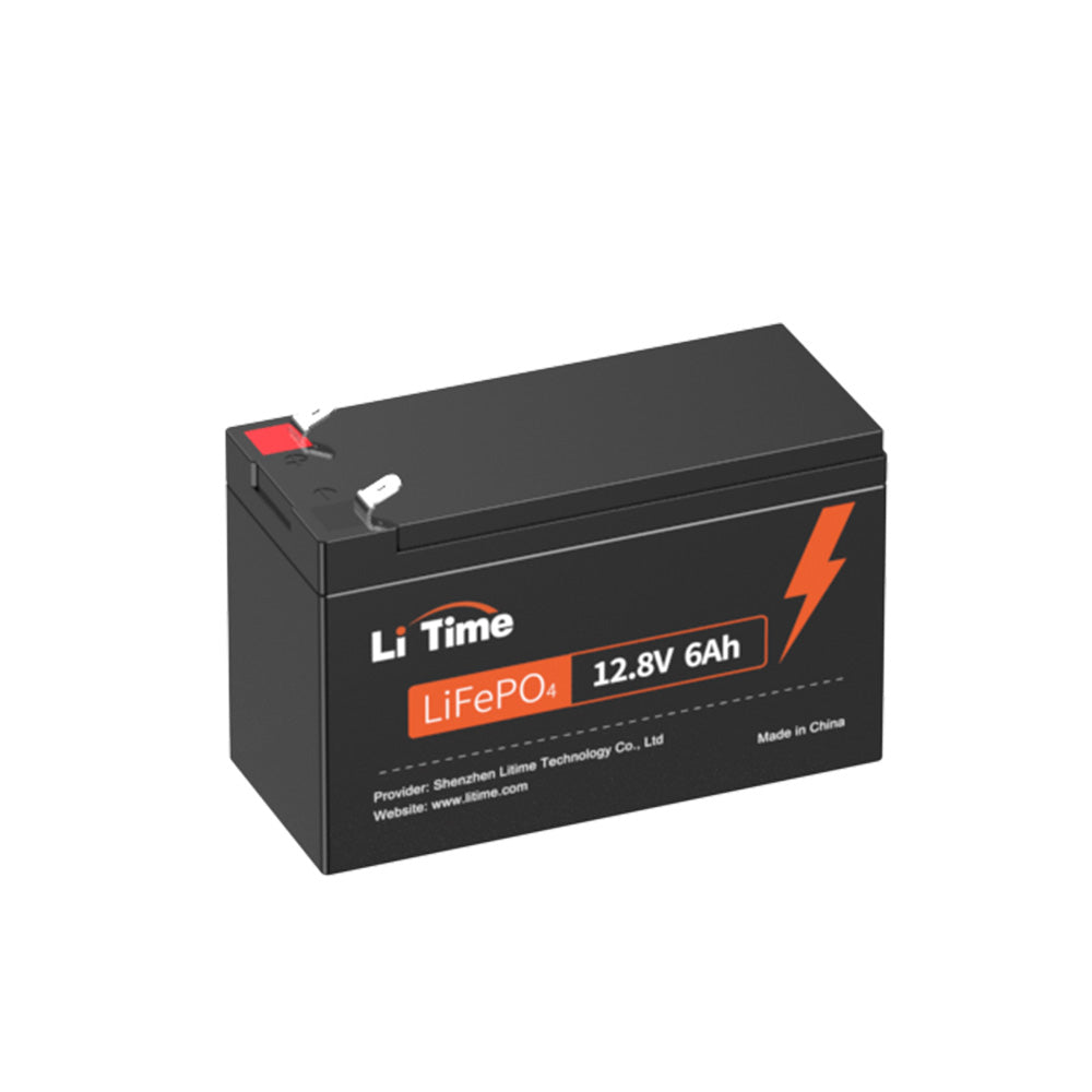 LiTime 12V 6Ah Batterie LiFePO4 con BMS da 6A, 76,8W, 4000+ Cicli Profondi