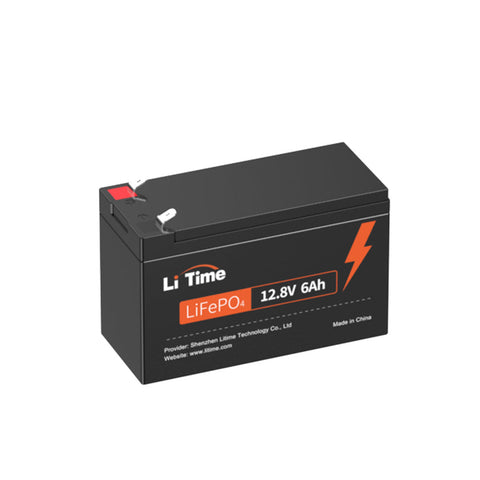 LiTime 12V 6Ah Batterie LiFePO4 con BMS da 6A, 76,8W, 4000+ Cicli Profondi