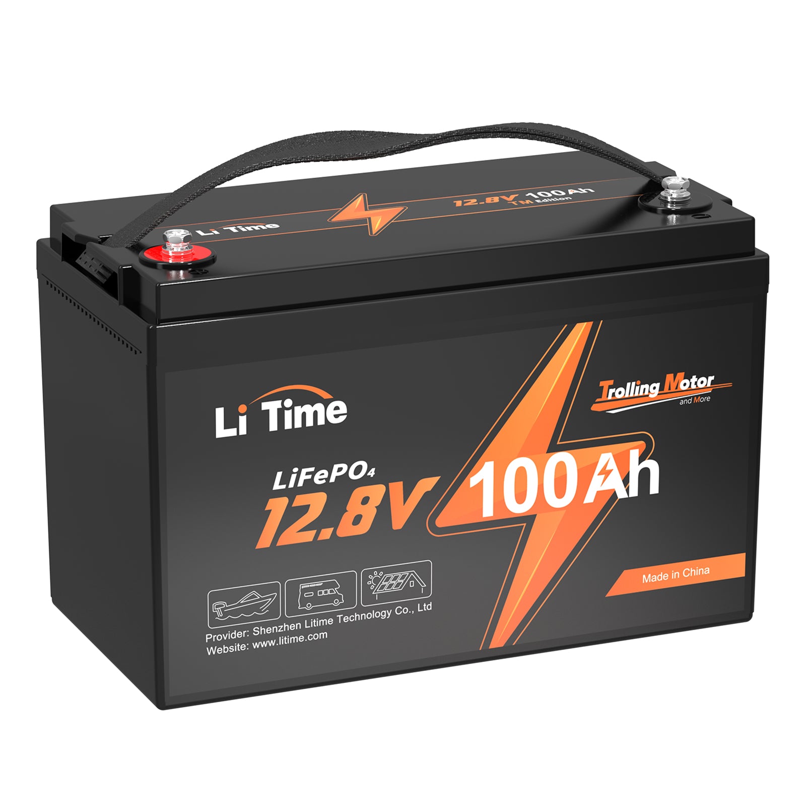 LiTime 12V 100Ah TM Batterie Lithium pour Moteur Marin
