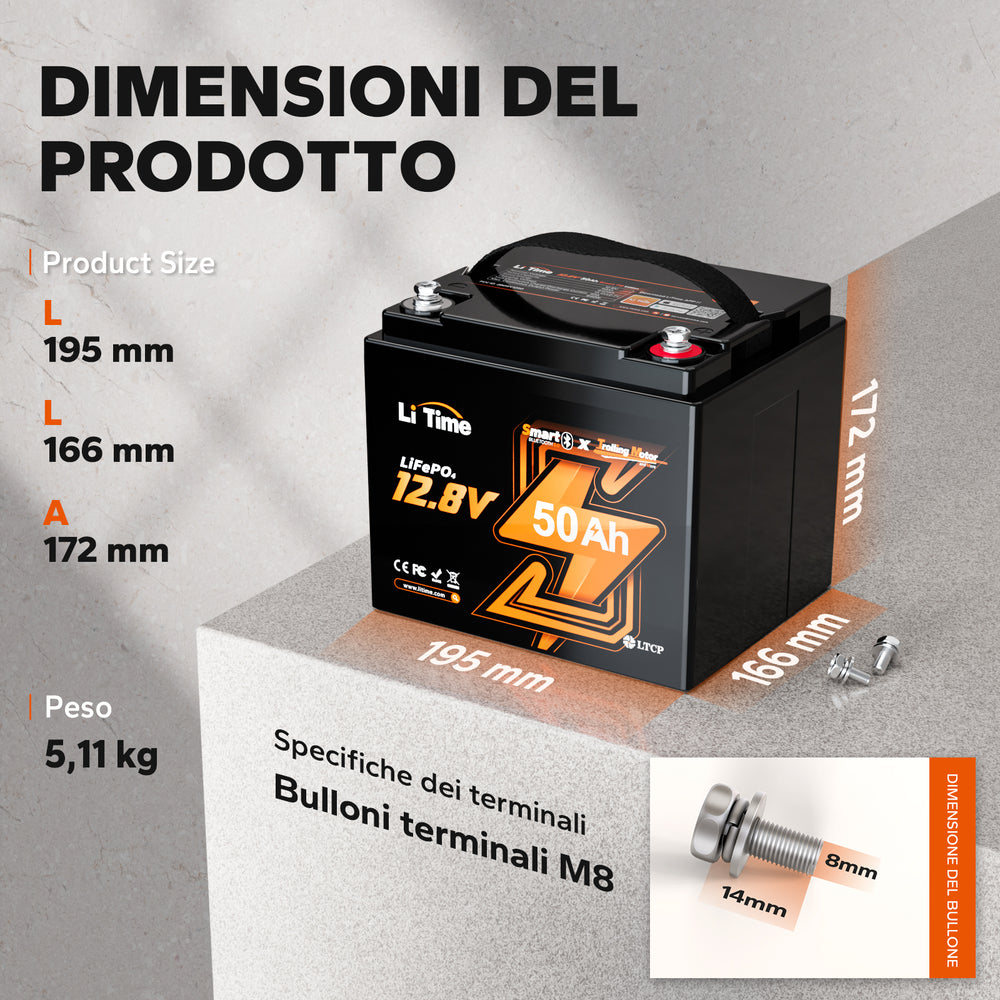 12V 50Ah Bluetooth Batterie Lithium Cycle Profond Protection Froid pour Bateaux Électriques