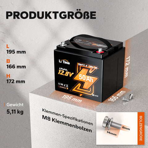 ⚡BF SALE Hors Taxes : 137.99€⚡12V 50Ah Batterie au lithium Bluetooth pour bateaux à moteur électrique