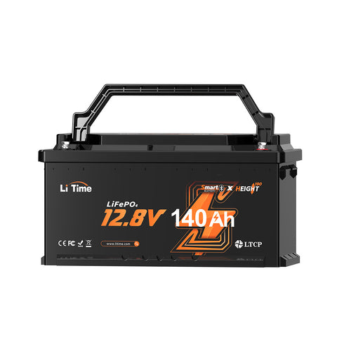 ⚡Meilleure Remise Nouveauté⚡12V 140Ah H190 Batterie au lithium Deep Cycle avec Bluetooth - Sous le siège du camping-car, DIN H8