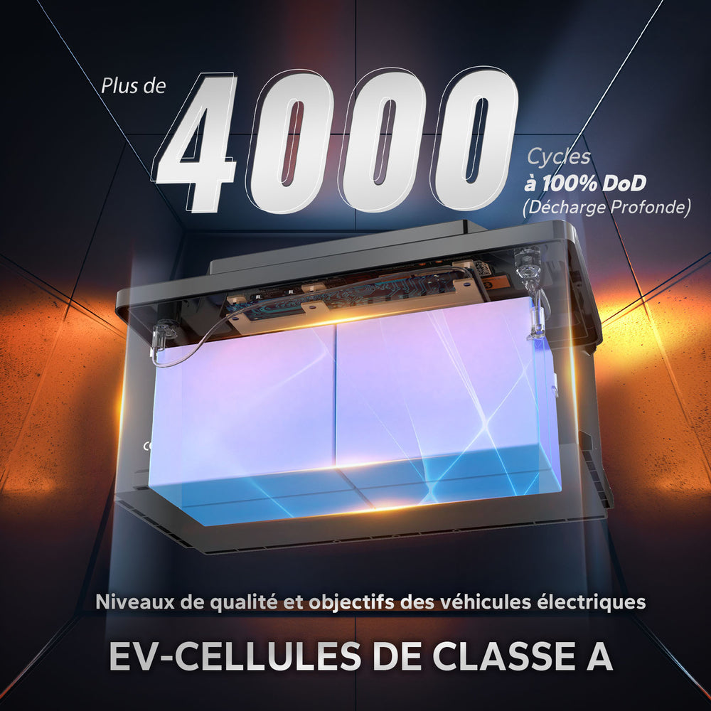 4000+ cycles de la batterie lithium 12V 100Ah.