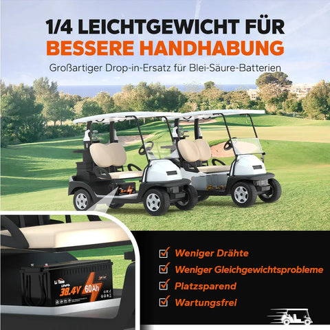 ⚡BK SALE : 579,99 €⚡LiTime 36V 60Ah Batterie lithium pour chariot de golf