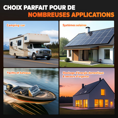 ⚡Meilleure Remise Nouveauté⚡12V 140Ah H190 Batterie au lithium Deep Cycle avec Bluetooth - Sous le siège du camping-car, DIN H8