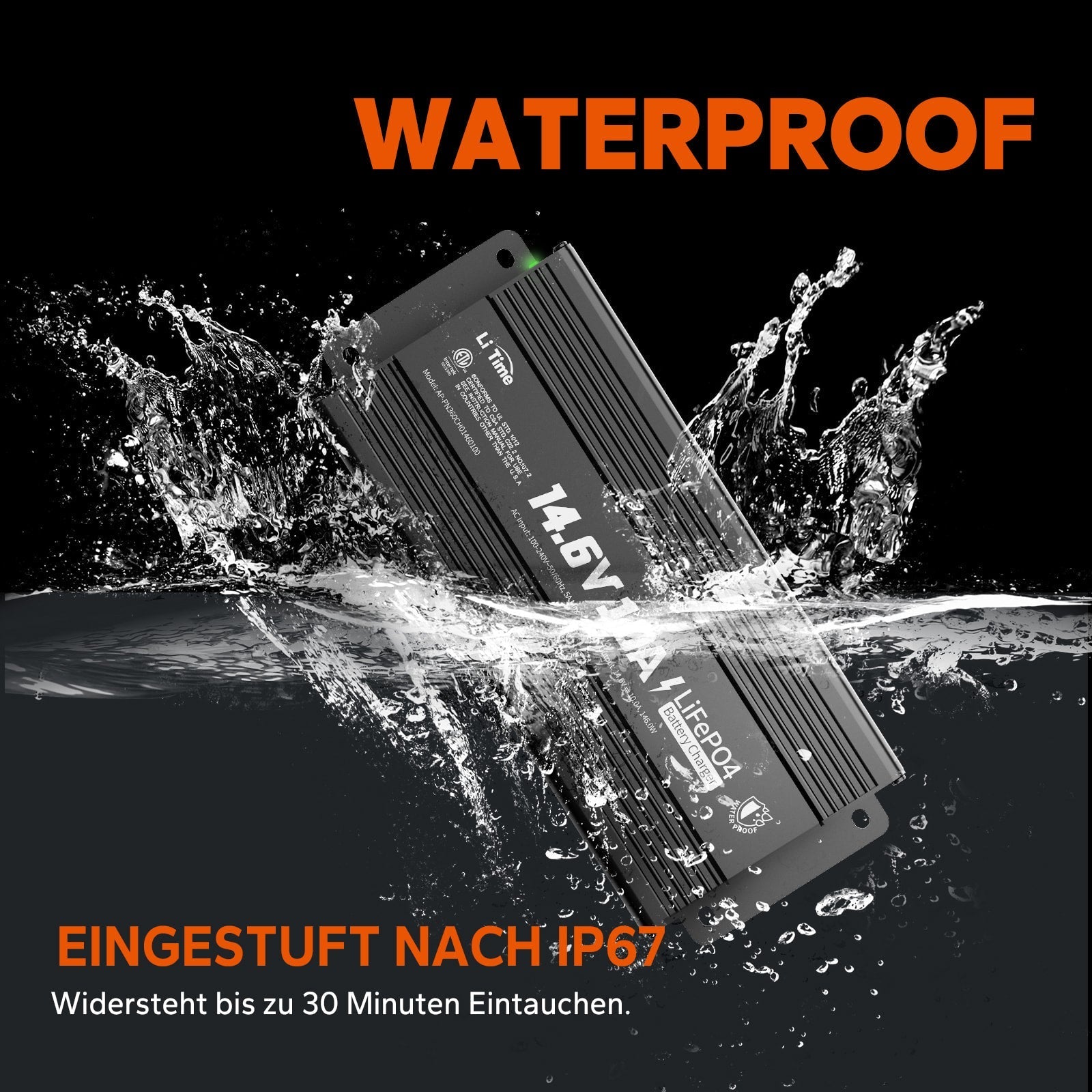 Chargeur 12V étanche IP67, idéal pour usage en extérieur