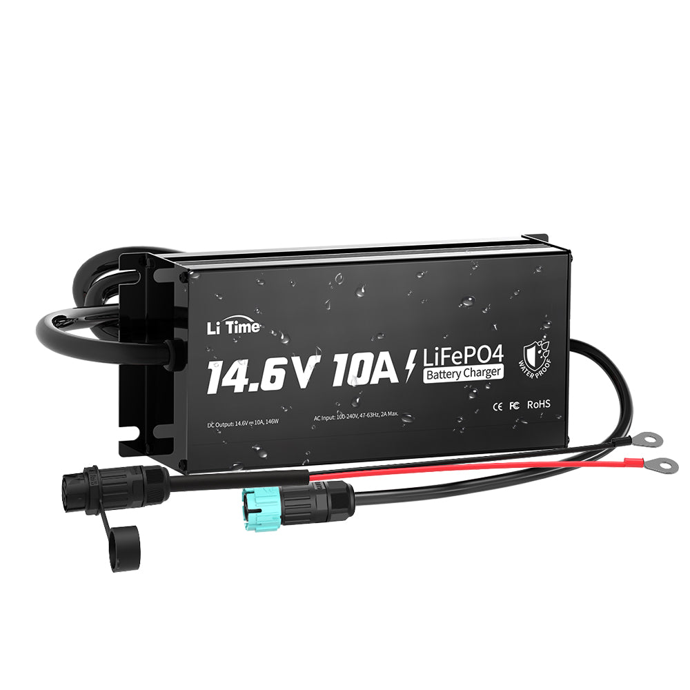 Chargeur LiTime 12V 10A pour batteries LiFePO4 avec certification IP65