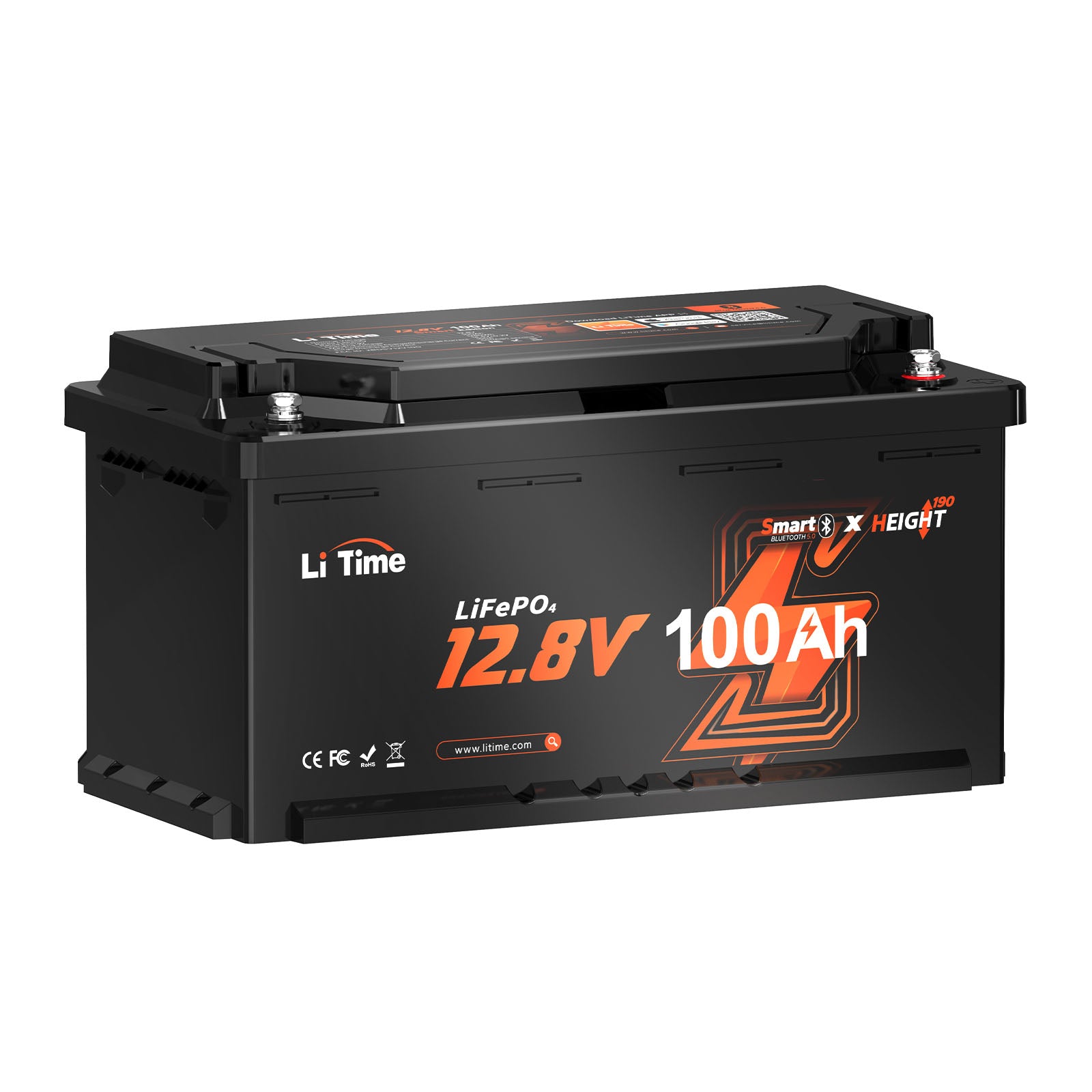 ⚡Top Vente Hors Taxes⚡LiTime 12V 100Ah H190 Batterie au lithium avec Bluetooth - Siège de camping, taille DIN H8 L5