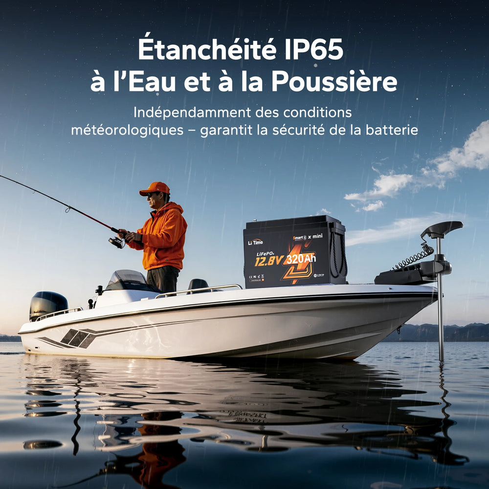 LiTime Batterie LiFePO4 12V 320Ah IP65 étanche à l’eau et à la poussière