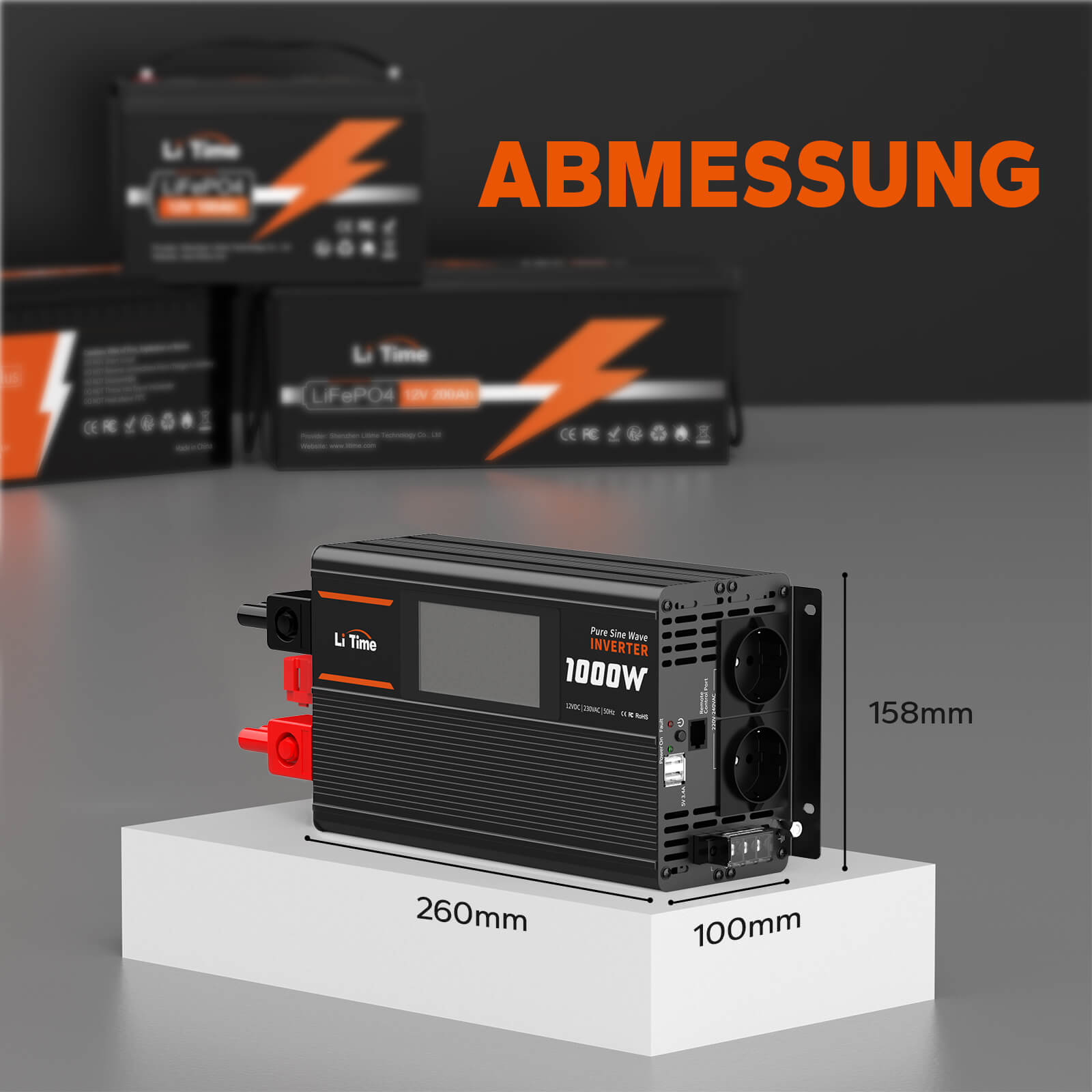 LiTime 1000W Onduleur Reiner Sinus Pur - Convertisseur 12V CC à 230V CA