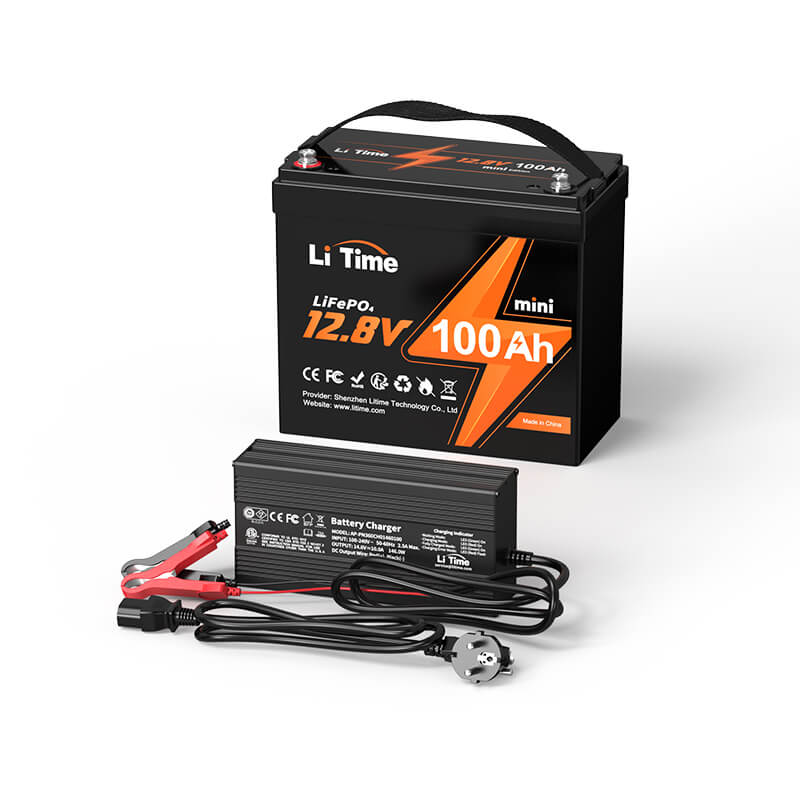 ⚡Auto-réduc Hors Taxes: 243.39 €⚡LiTime 12V 100Ah MINI Batterie au lithium LiFePO4 pesant seulement 8,6 kg