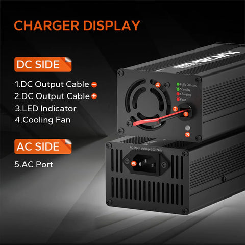 LiTime Chargeur Lithium LiFePO4 12V (14,6V) 20A