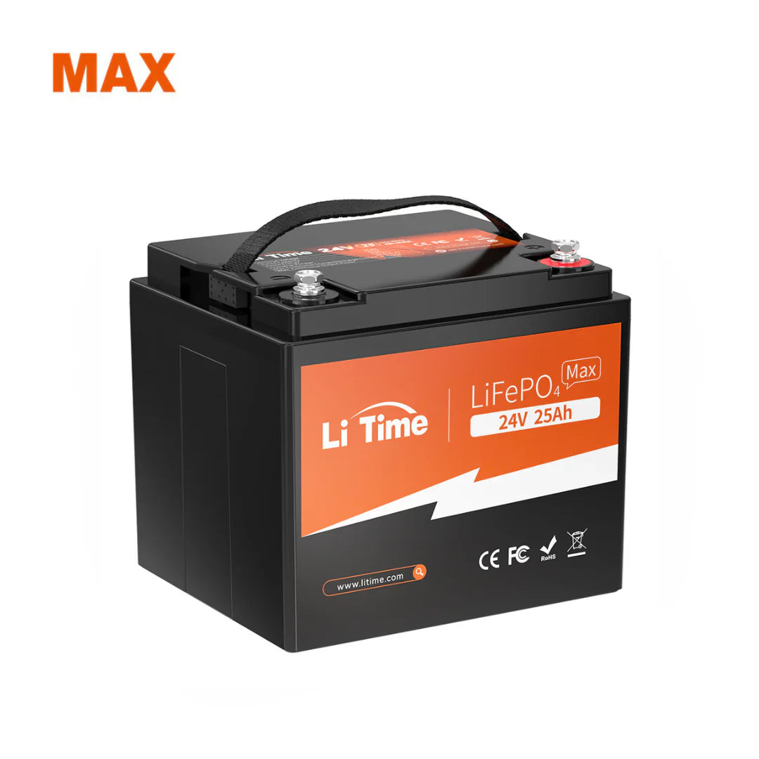 LiTime 24V 25Ah LiFePO4 Batteria con BMS per Scooter e Attrezzi - LiTimeFR/IT/ES