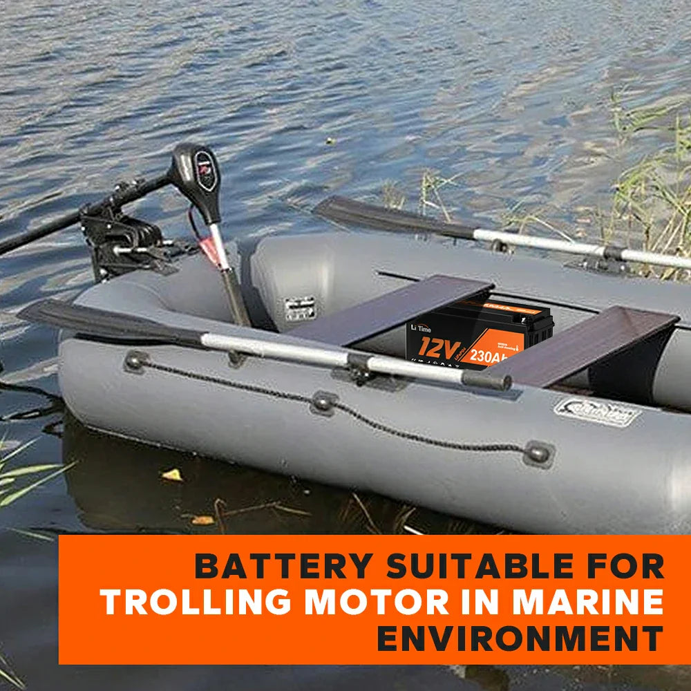 Batteria LiTime 12V 230Ah Plus ideale per motore da pesca a traina in ambiente marino