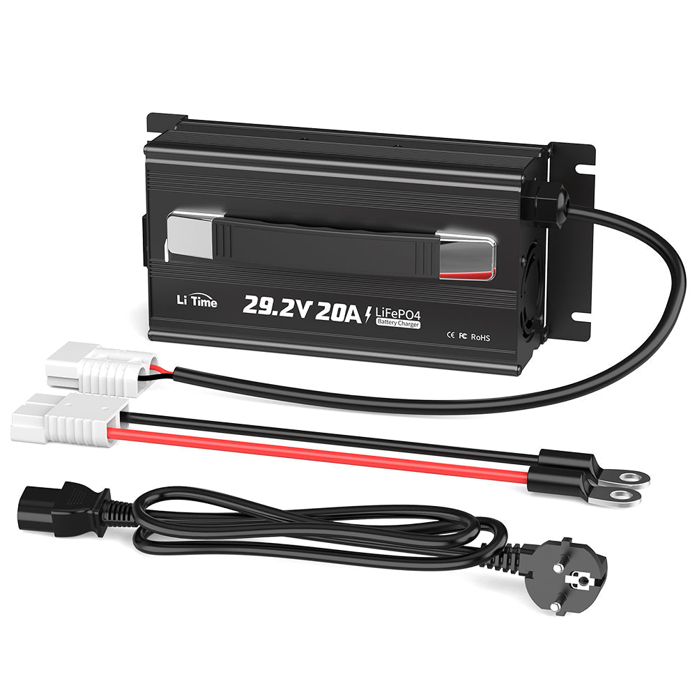 LiTime 24V 20A Chargeur de batteries au lithium pour batteries au lithium LiFePO4