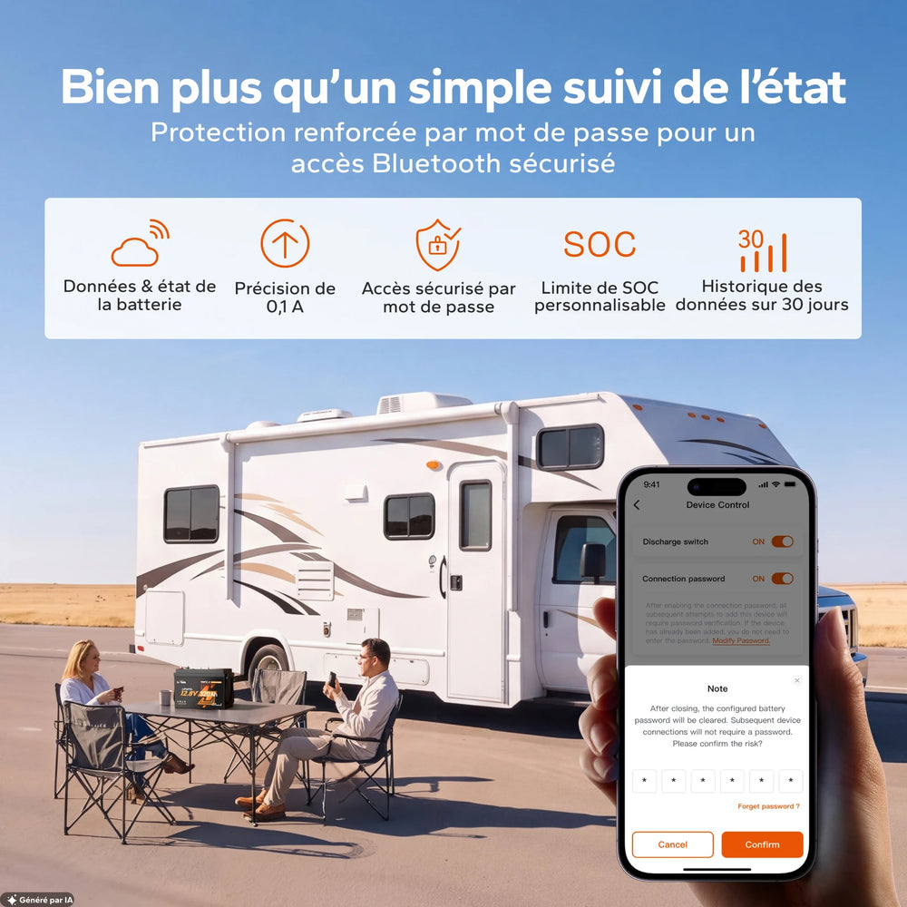 Batterie LiTime 12V 320Ah Mini ComFlex avec Bluetooth, suivi du SOC et gestion via l’application LiTime.