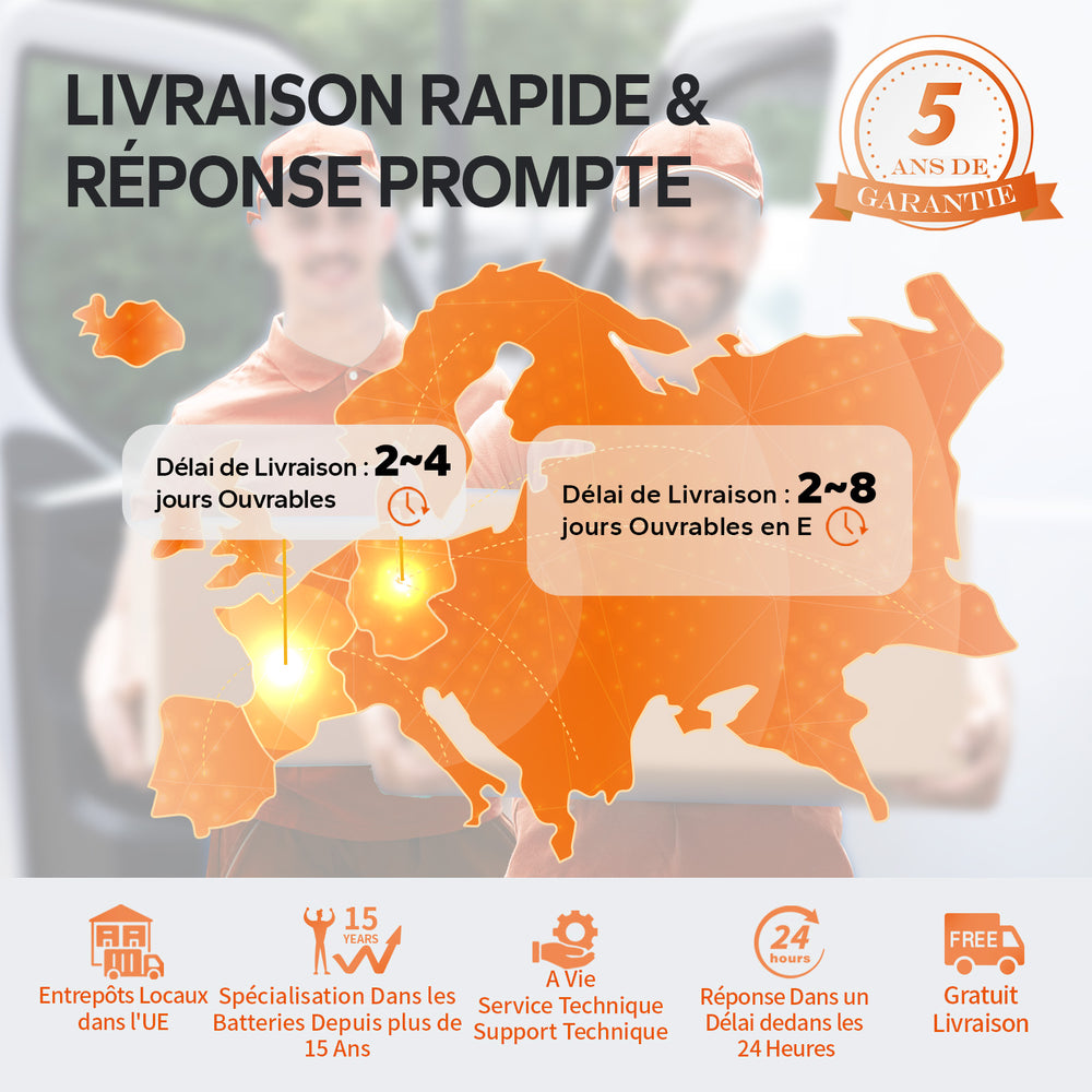 Batterie LiFePO4 12V 100A Livraison Rapide