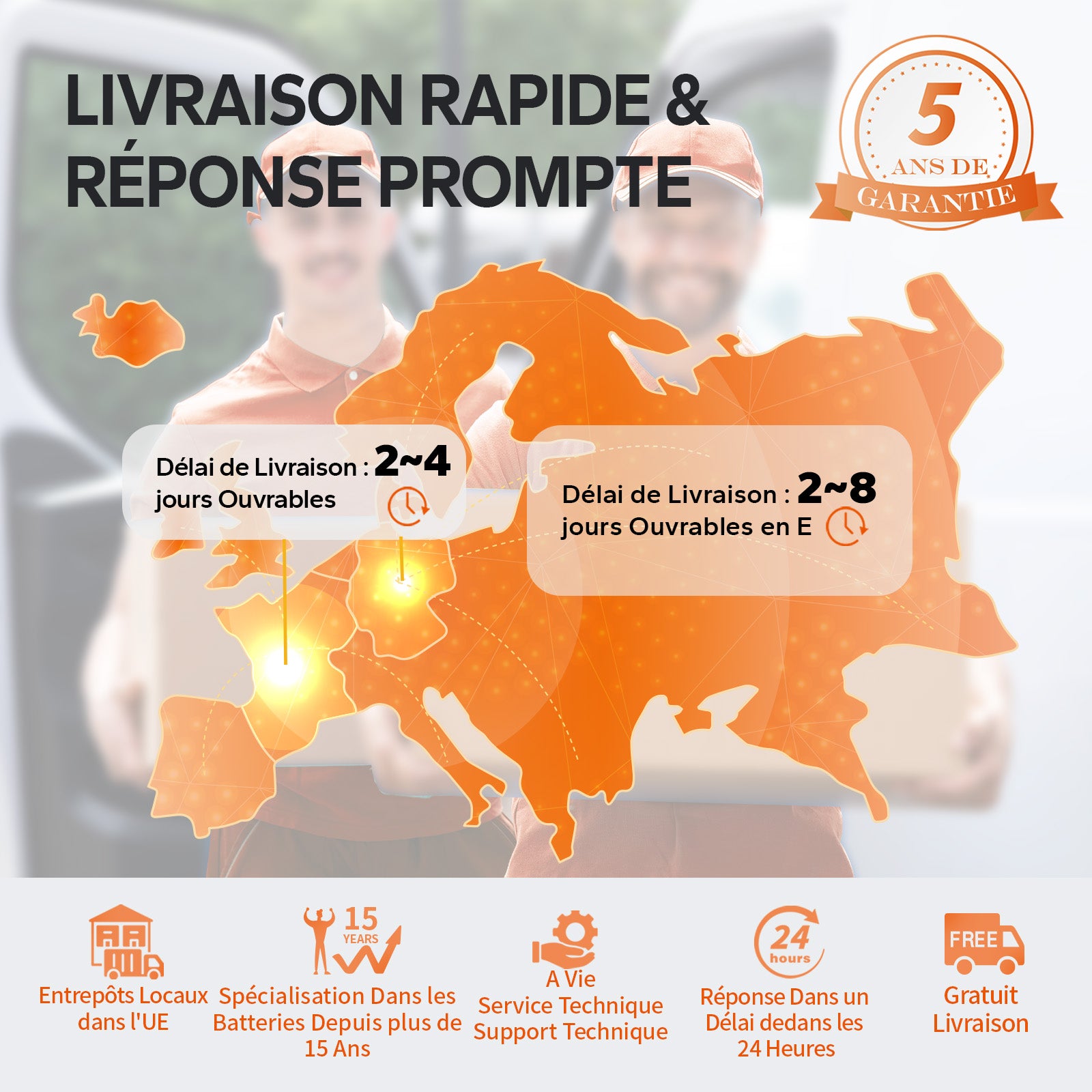 Batterie LiFePO4 12V 100A Livraison Rapide