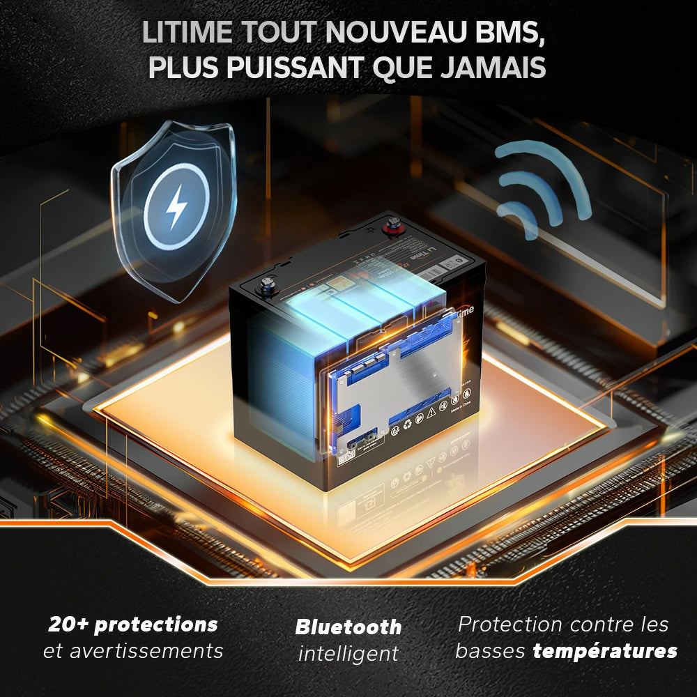 Nouveau BMS intelligent de LiTime offrant plus de 20 protections et avertissements.