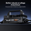 Conception durable : chargeur LiFePO4 avec boîtier en alliage d'aluminium haute résistance.