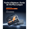 Batterie LiFePO4 12V 100Ah légère de 10 kg comparée aux batteries AGM traditionnelles