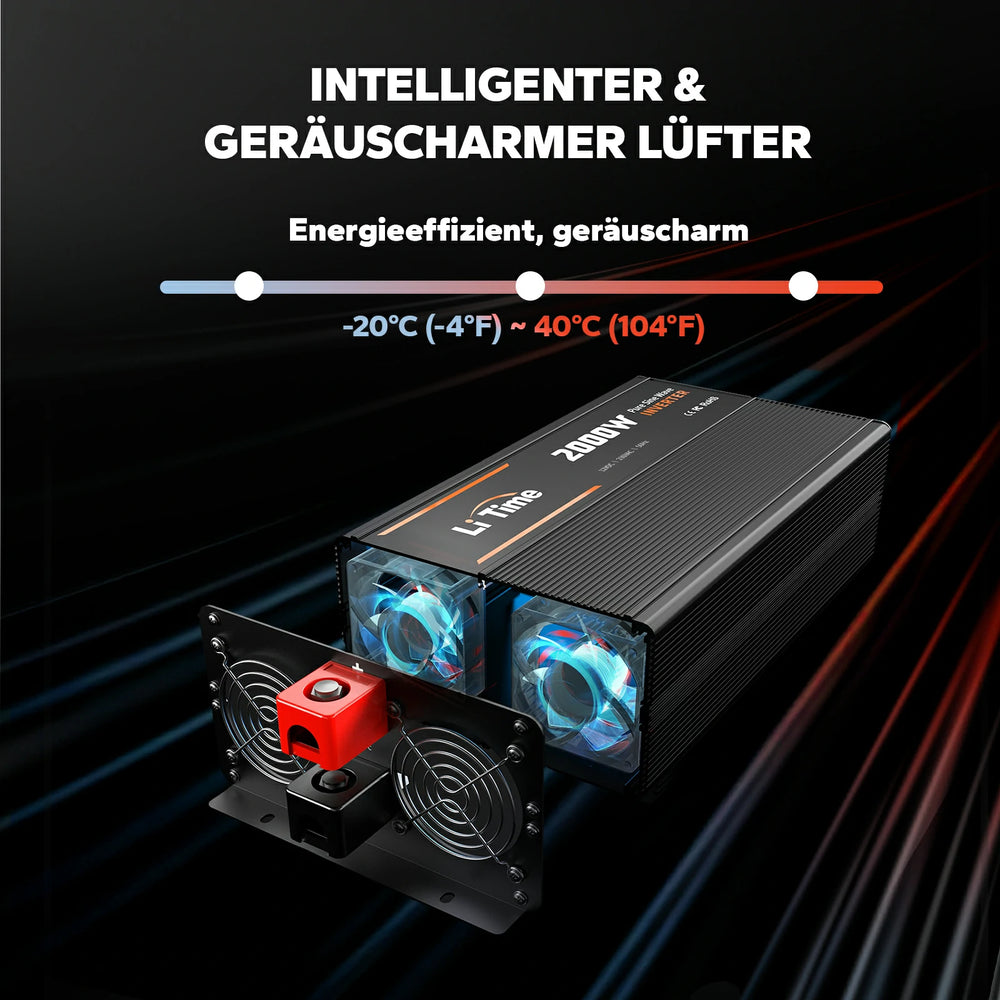 Convertisseur pure sinus 12V 220V LiTime doté de 5 systèmes de protection thermique, électronique et électrique pour une utilisation sûre et fiable