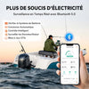 Application mobile LiTime Bluetooth 5.0 pour le suivi en temps réel et la mise à jour OTA de la batterie marine 12V 165Ah lors d'une session de pêche en bateau