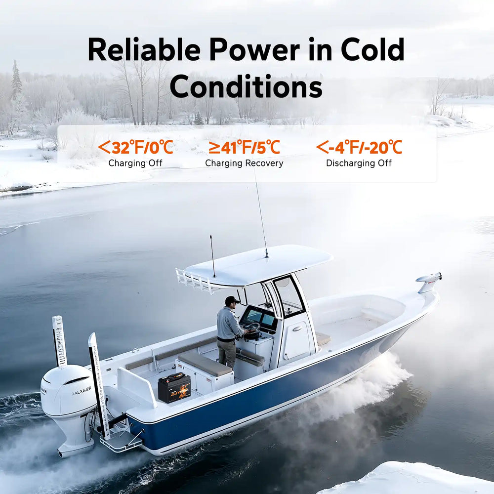 Batterie LiTime 24V 100Ah Xtra Mini avec protection contre le froid pour usage hivernal