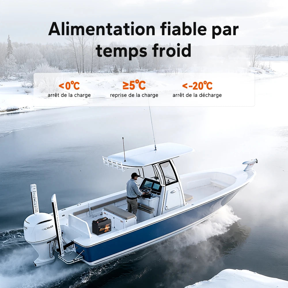 Batterie LiTime 24V 100Ah Xtra Mini avec protection contre le froid pour usage hivernal