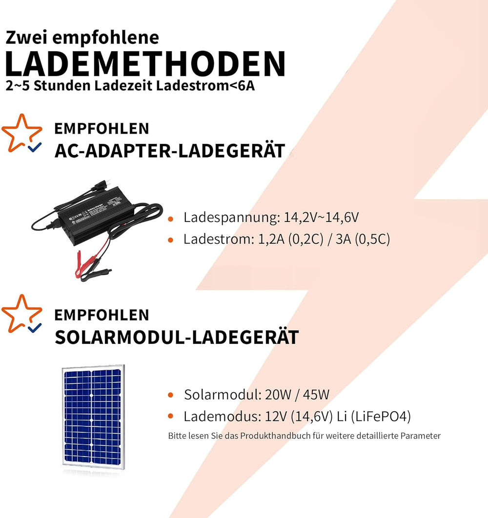 Méthodes de charge recommandées pour la batterie LiFePO4 12V 6Ah