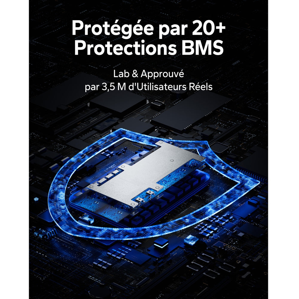 Système de protection BMS avancé avec plus de 20 protections pour batterie LiFePO4 LiTime, approuvé et sécurisé.