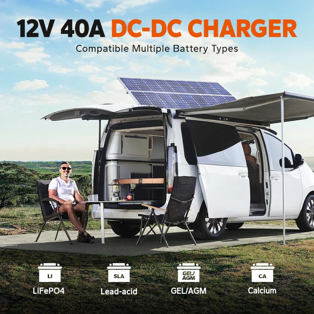 Chargeur LiTime DC-DC 12V 40A avec MPPT pour batteries LiFePO4, Plomb-Acide, pour camping-car