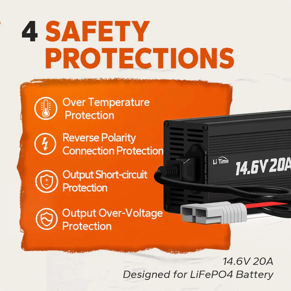 Chargeur lithium 12V 20A 4 protections