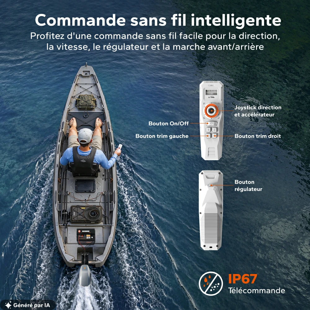 Télécommande sans fil IP67 pour le contrôle de la vitesse et de la direction du moteur LiTime
