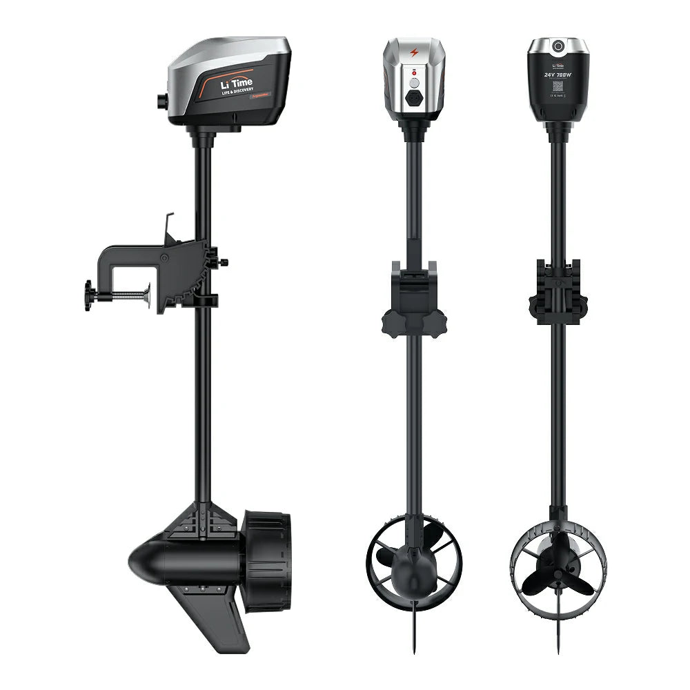 Vues multiples du moteur électrique de pêche LiTime Argoseeker 24V